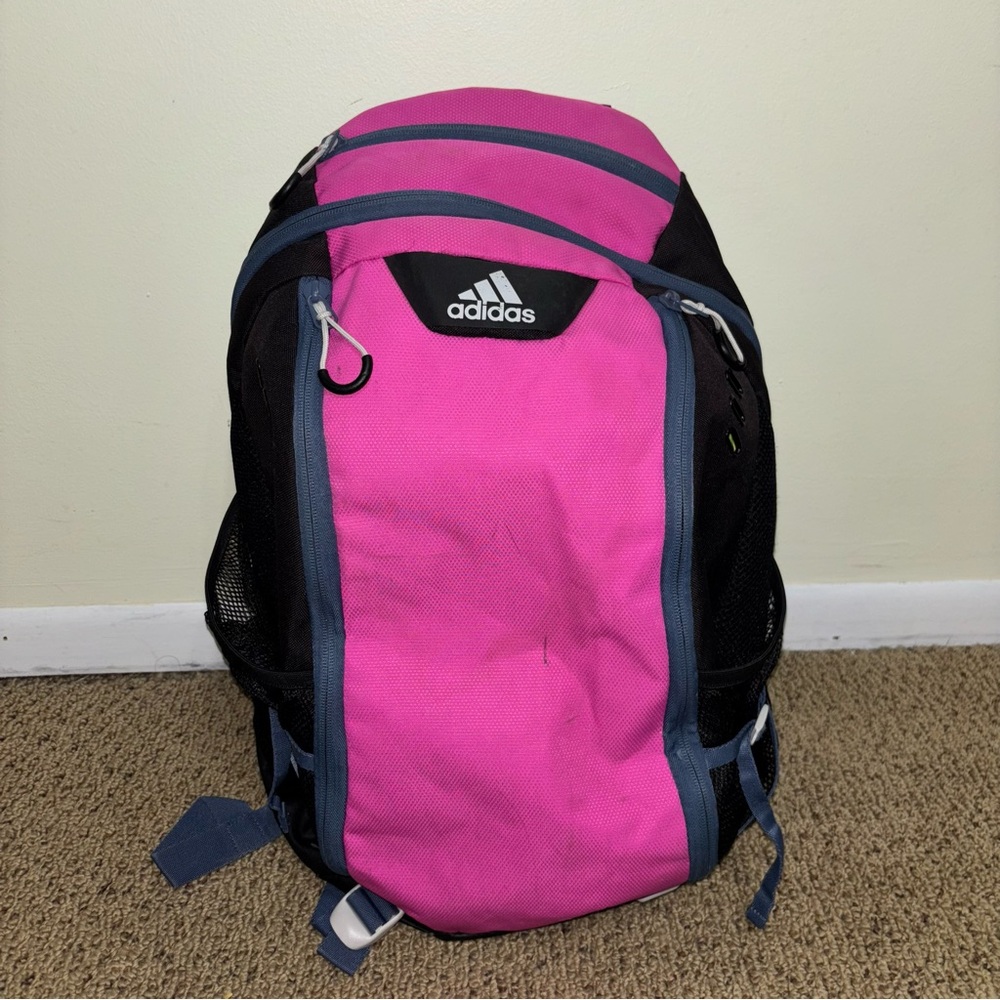 Adidas Pink and Black Sports Backpack